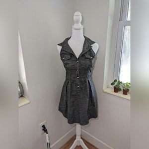 Derek Heart Grey Button Up Dress